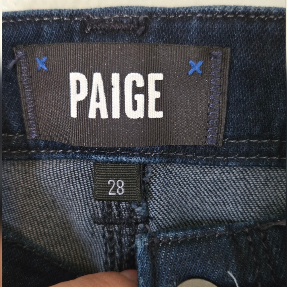 PAIGE Dark Blue Flare & Wide Leg Jeans - Picture 5 of 5